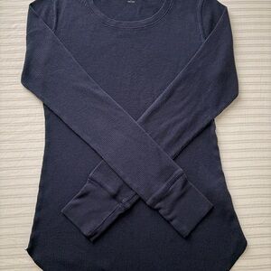 Women's Navy Long Sleeve Top